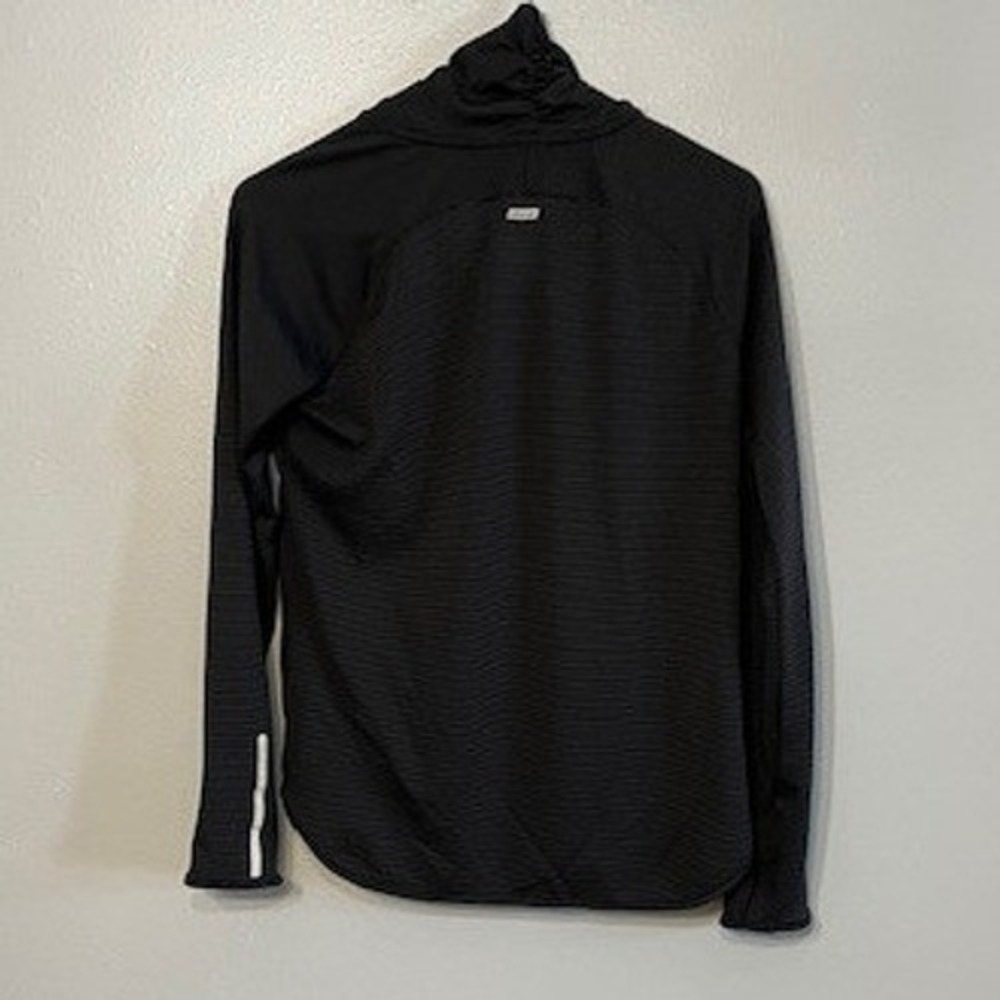 Zoot Sports Womens Black Funnel Neck Long Sleeve Running Top Thumbholes Reflect - Picture 2 of 5